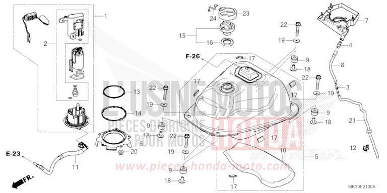 FUEL TANK/FUEL PUMP for X-ADV 750 GRAND PRIX RED (R380) from 2021